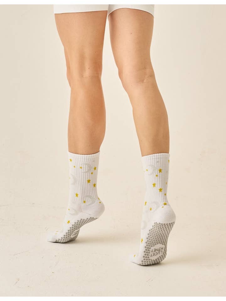 LUCKY HONEY - Wholesale Socks - Women's - Sky Tall Tube Grip Sock White