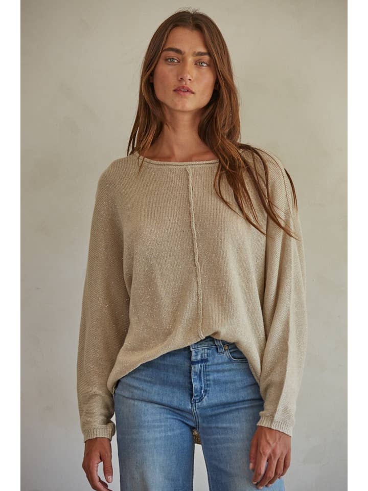 By Together - Wholesale Knit Sweater - Women's - W1769 | Knit Sweater Lurex Ribbed Pullover
