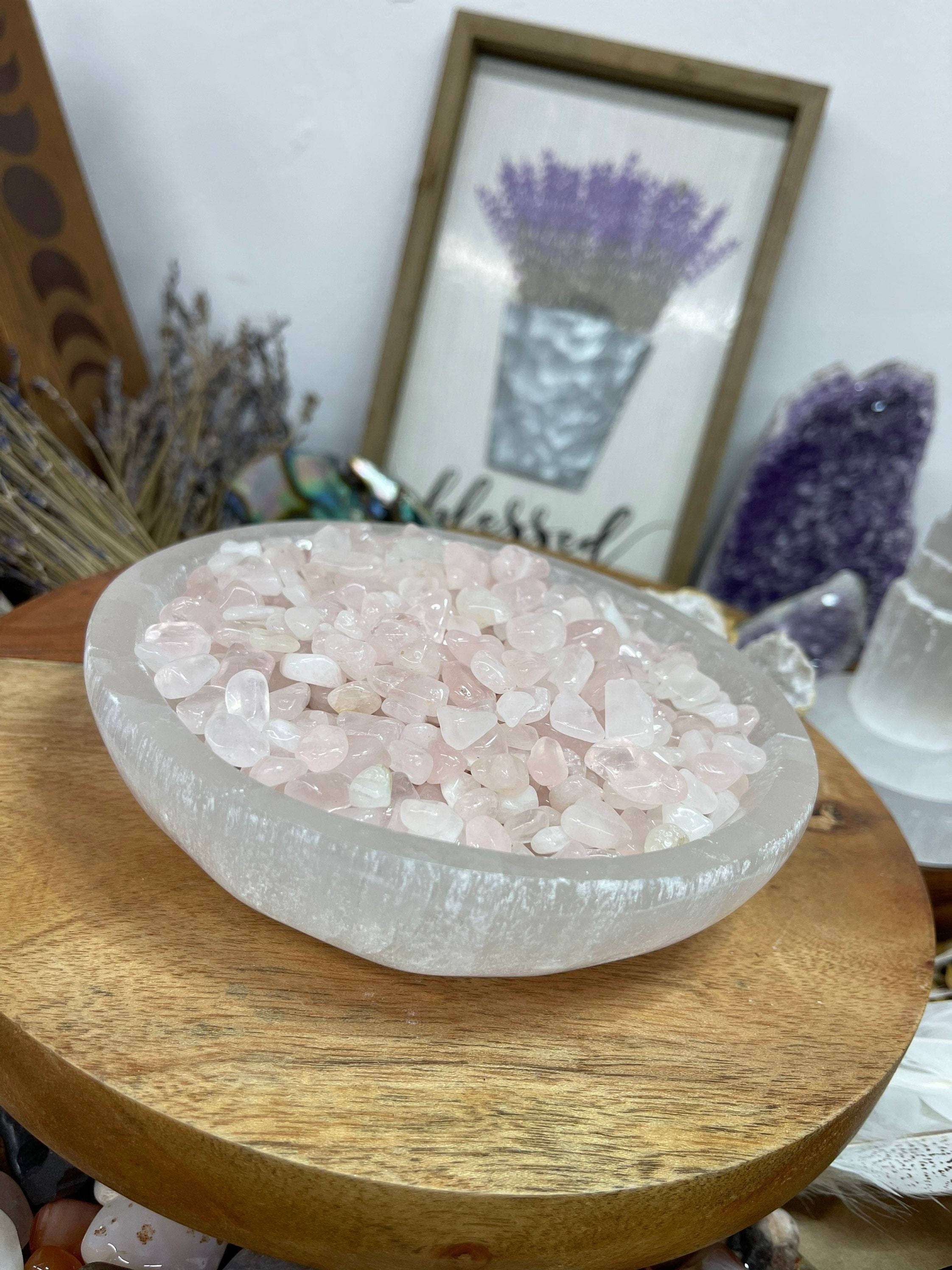 CaNatureLover – wholesale Spiritual stone/crystal – Natural Rose Quartz Tumble Loose Stone Chips6