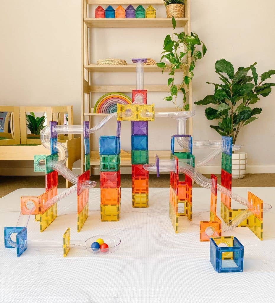 CONNETIX - Wholesale Building Set - Kids - CONNETIX Magnetic Tiles Rainbow Ball Run Pack, 92 Pieces3