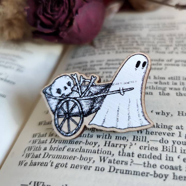Bonecart Ghost Wooden Pin Badge and other Purchase Wholesale pin badges. Free Returns & Net 60 Terms on Faire trending on Faire.