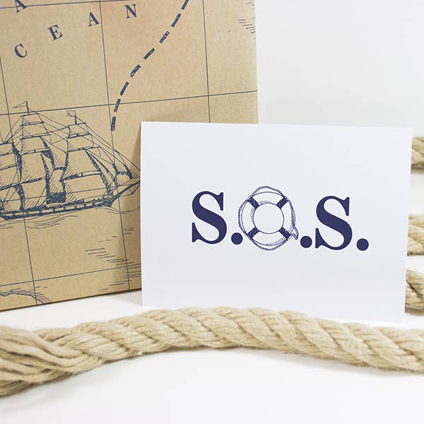 Postcard S.O.S. for wholesale by Bow & Hummingbird
