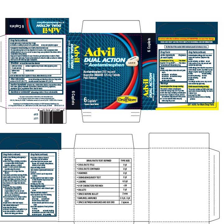Shop The King - Wholesale Oral Supplement/Vitamin - L Drug Advil Dual Action 6pill 6 Per Box1