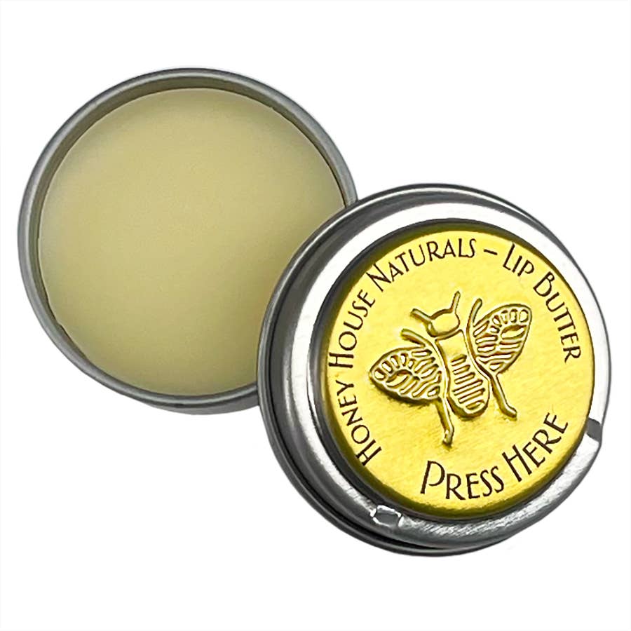 Honey House Naturals - Wholesale Lip Balm - Lip Butter TIN - Pop Top Lid Copper Pot Display - 36 Pieces12