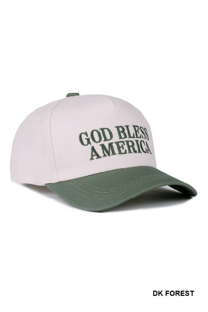 42POPS - Wholesale Baseball Cap - Women's - , 0827 God bless America two-tone canvas cotton cap SI-283894