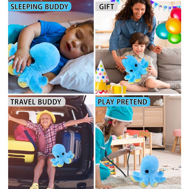 Cota Global – wholesale Fyllda/plyschleksaker - Barn och baby – Stor Ögon Plysch - Bläckfisk Blå3