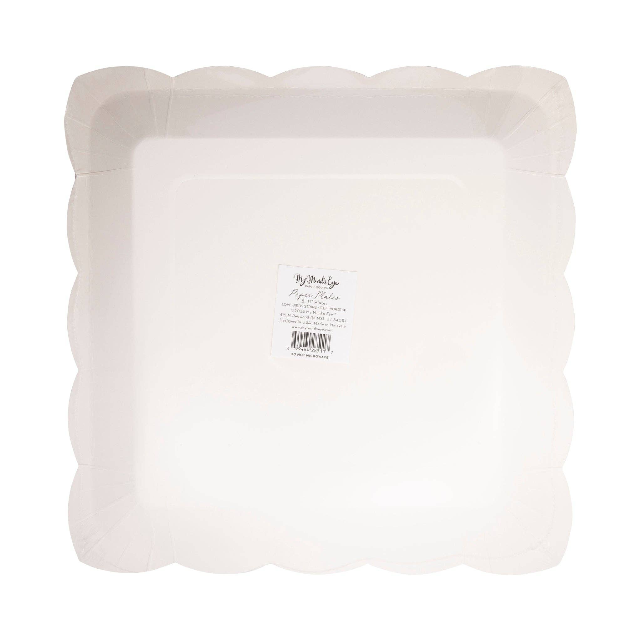 My Mind’s Eye - Wholesale Disposable Plate - BRD1141 - Love Birds Striped Plate3