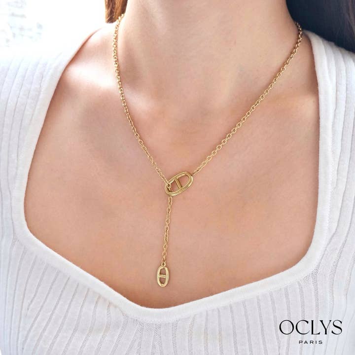 Marine link chain necklace in stainless steel Jita for wholesale by Oclys