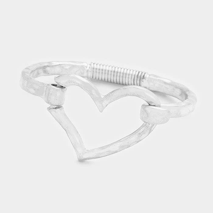Sensibling Corp. – wholesale Bangle bracelet – Open Metal Heart Hook Bracelet0