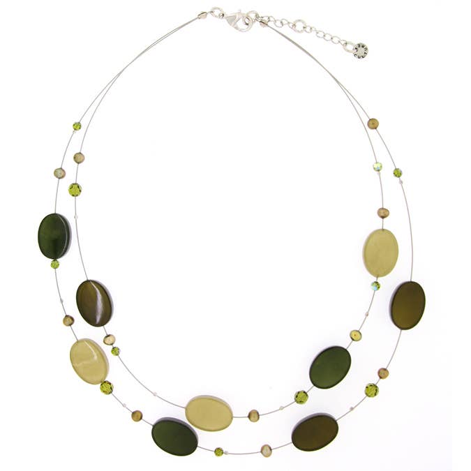 halskæde i skal i harpiks for engroshandel hos Culture Mix