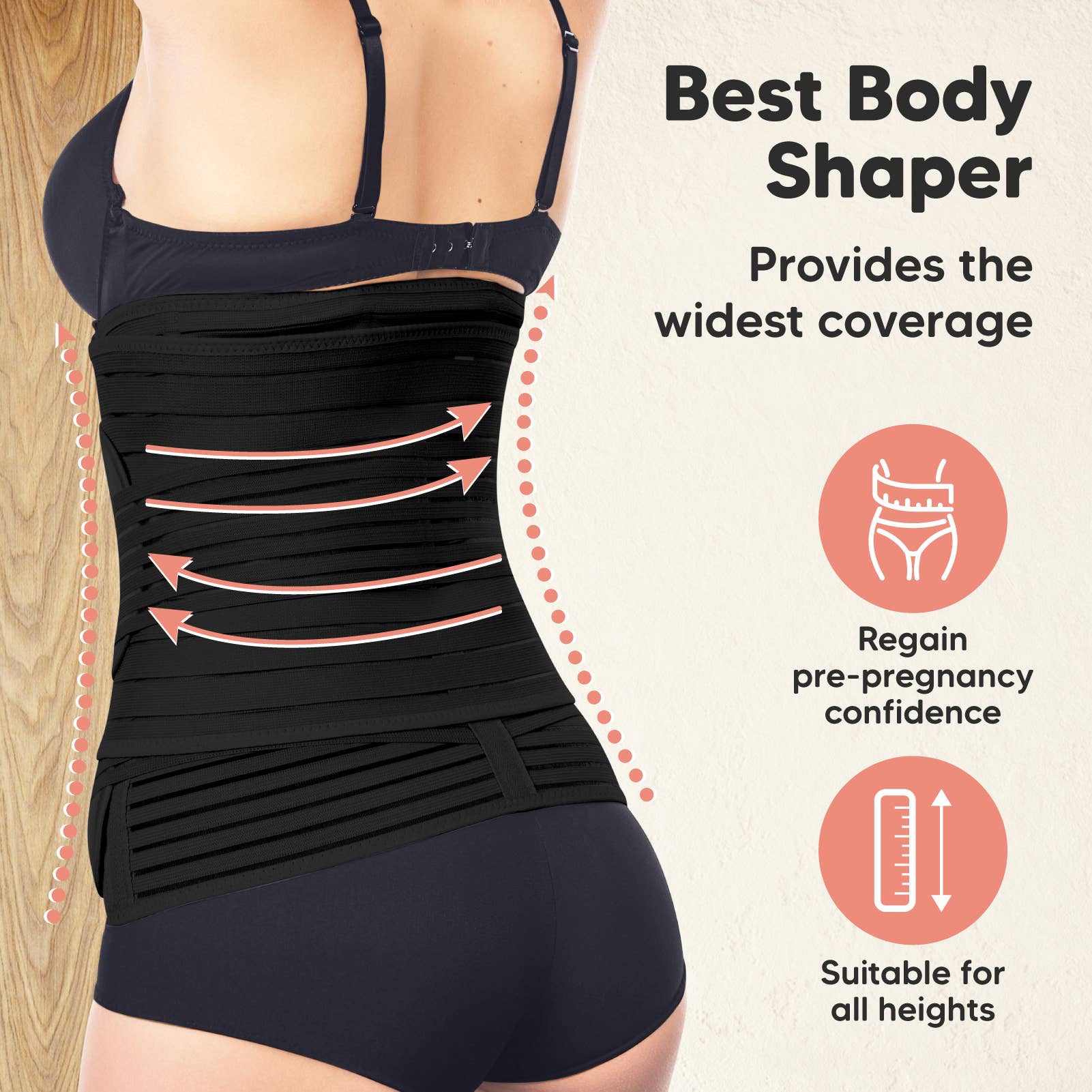 KeaBabies - Wholesale Belly Band - Maternity - KeaBabies Revive 3 in 1 Postpartum Belt (Midnight Black, XL)4