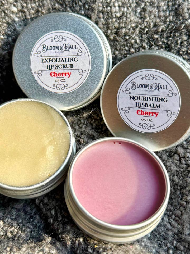 Cherry Lip Care Set (Balm + Scrub) for wholesale by Bloom & Haul