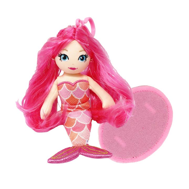 Mermaid 2 in 1 Plush Shoulder Pal & Bag Charm | Pack of 6 for wholesale by Pink Poppy USA