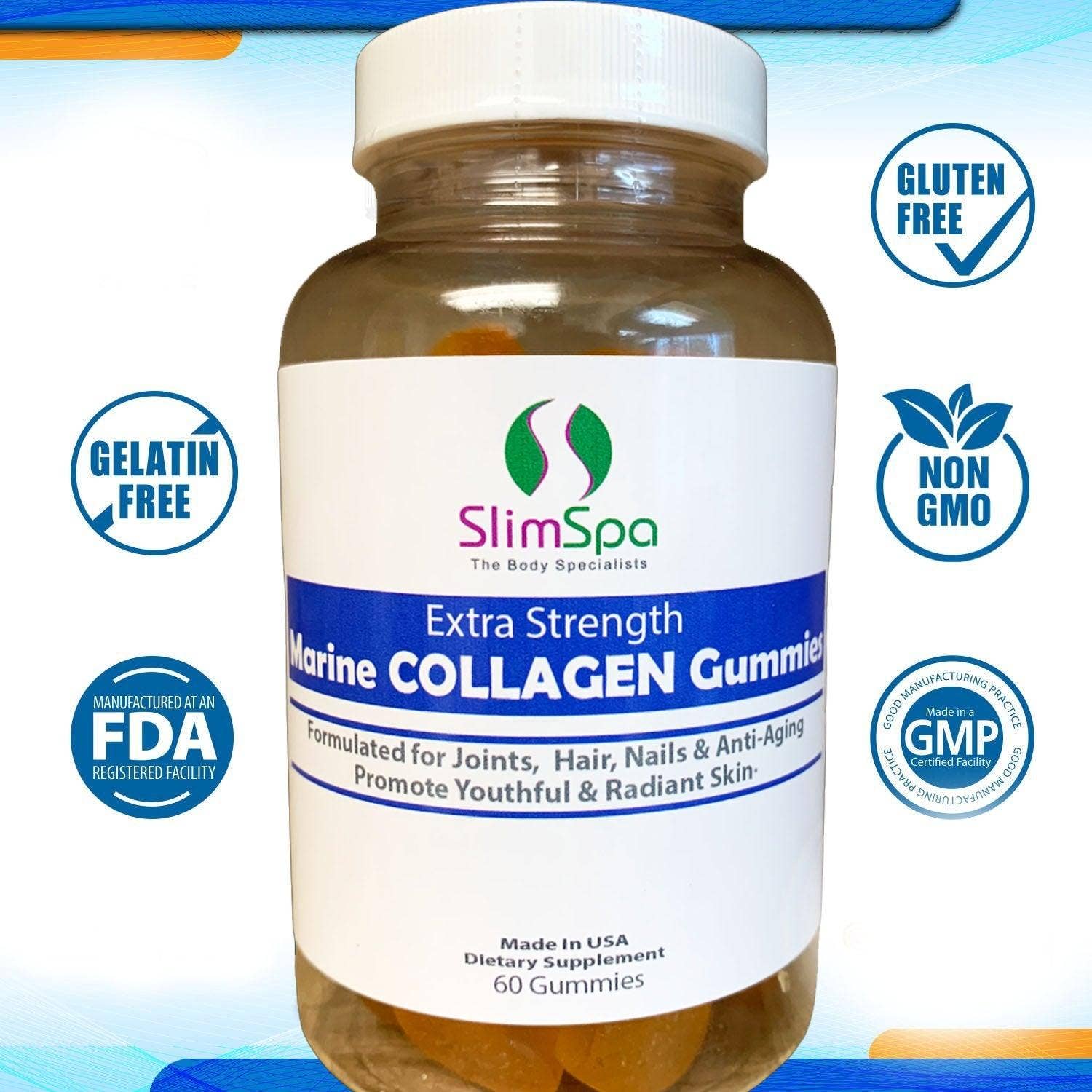 SlimSpa The Body Care Specialists - Wholesale Oral Supplement/Vitamin - Marine COLLAGEN Gummies (60)9