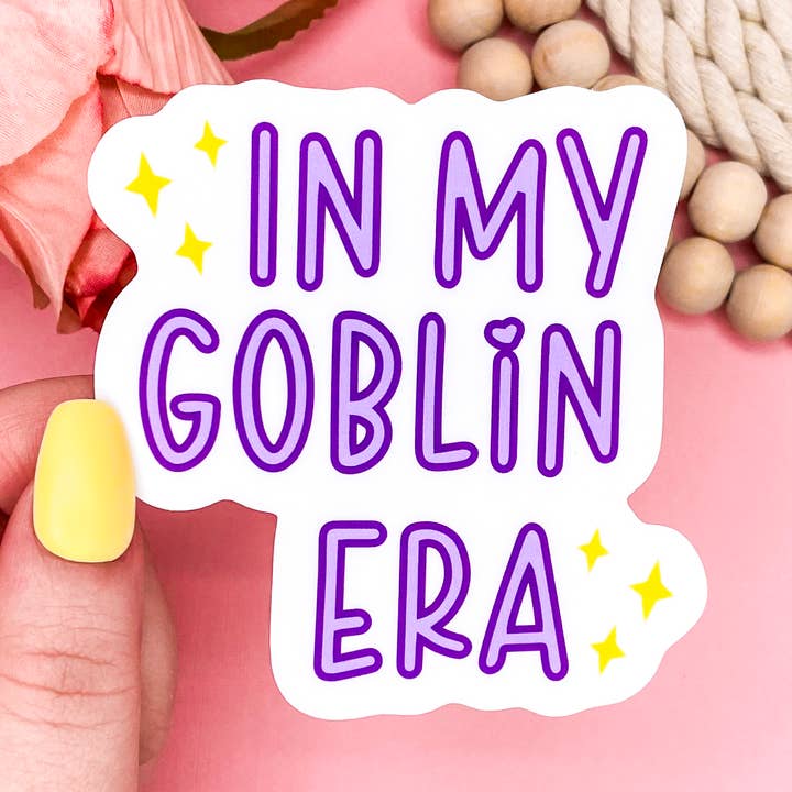 In My Goblin Era Vinyl Sticker for wholesale by Pink Petal Paper Co