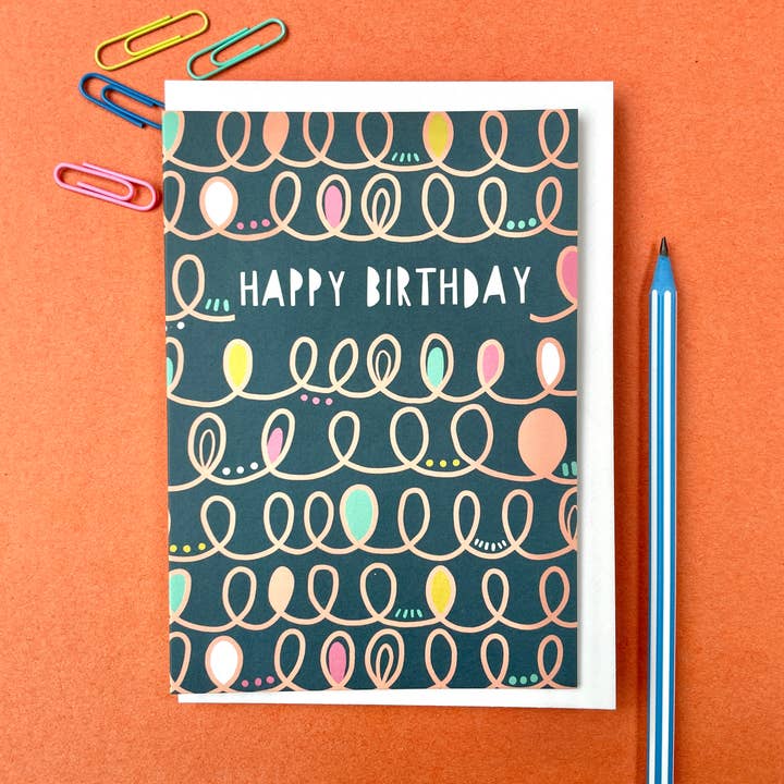 Joyeux anniversaire Squiggles pour la vente par Anna Treliving Design