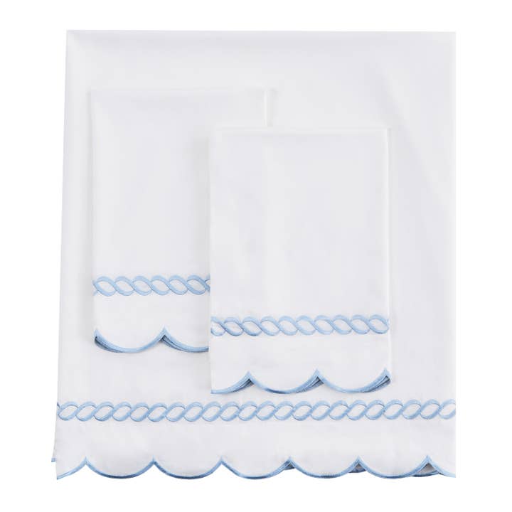 Mélange Home - Wholesale Sheet Set - 600 Thread Count Scallop Rope Embroidered Cotton Sheet Set5