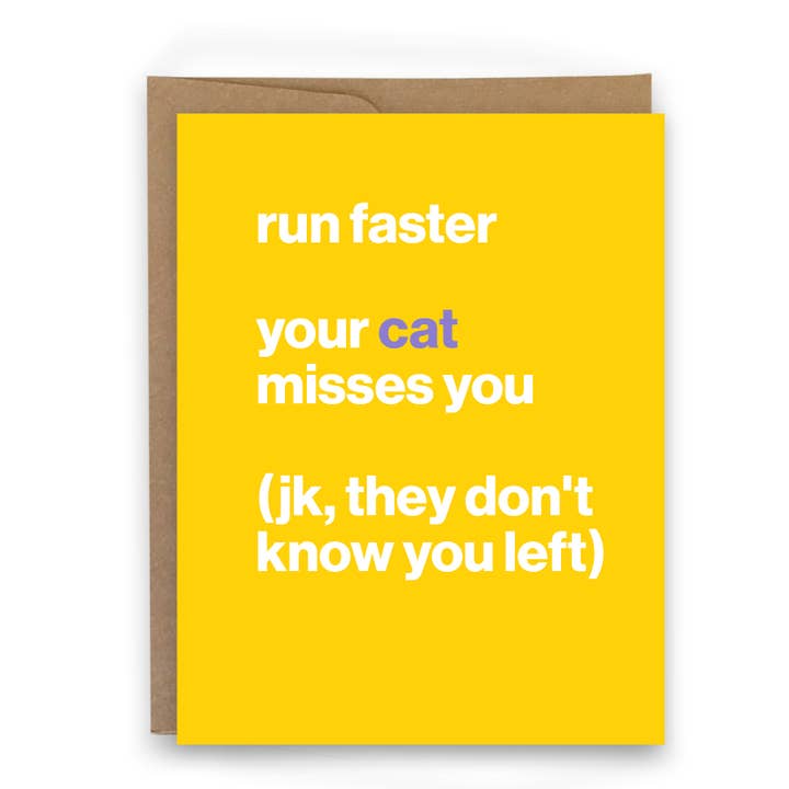Courez plus vite : Votre chat vous manque – Carte pour la vente par sweaty ponytales