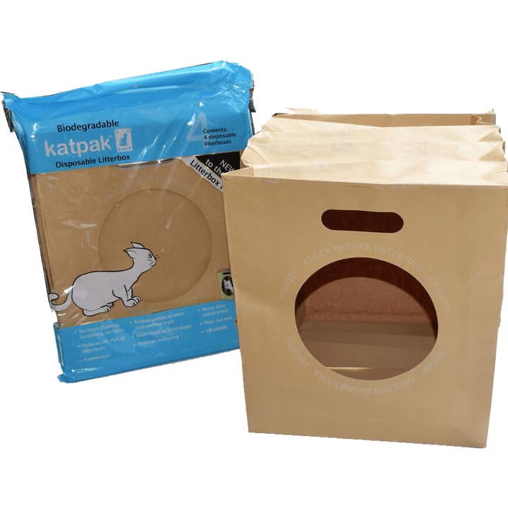 The Green Pet Shop - Wholesale Cat Litter Box - KatPak Biodegradable Litter Box - 4 Pack