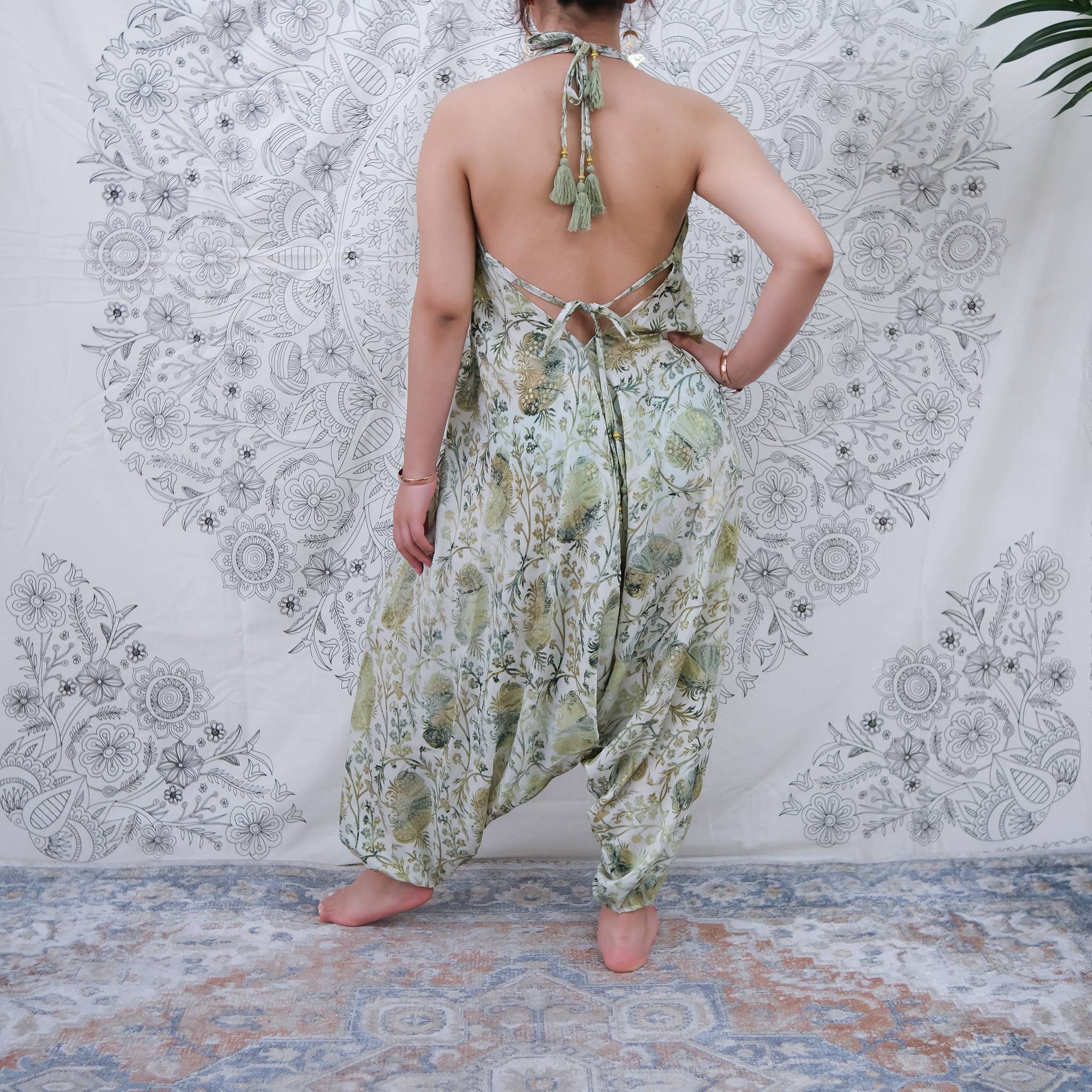 Karma Nepal Crafts - Wholesale Jumpsuit - Women's - Recycled Silk Backless Harem Jumpsuit6