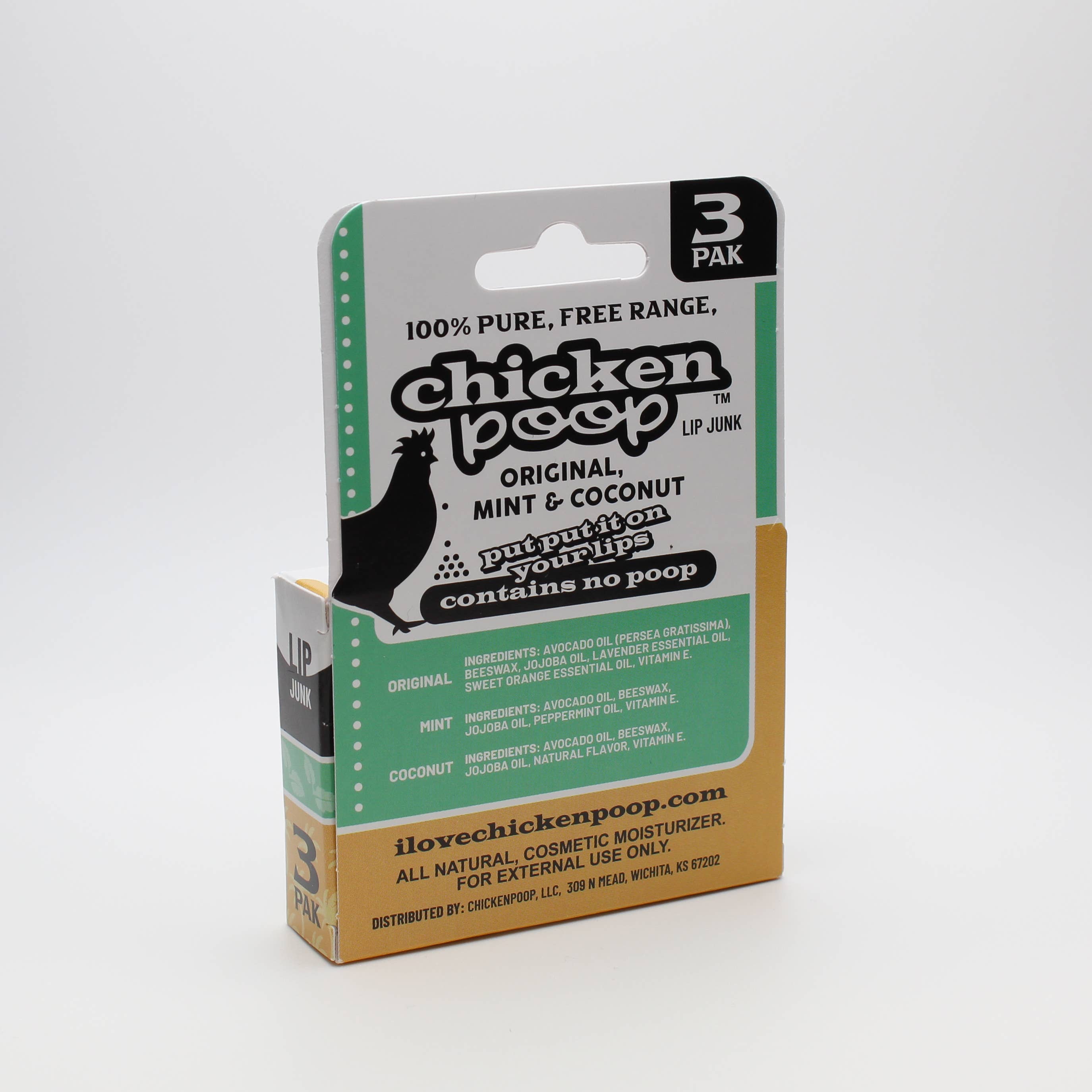 Chicken Poop – wholesale Läppbalsam – Chicken Poop® FAVORITES Läppbalsam Läppjunk Trio - Helt Naturligt1