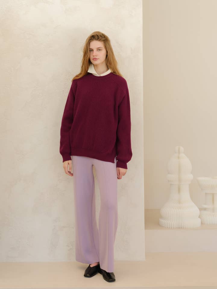 Lèmme - Wholesale Knit Sweater - Women's - Cashmere Mix Crewneck Ribbed Sweater with Lateral Slits24