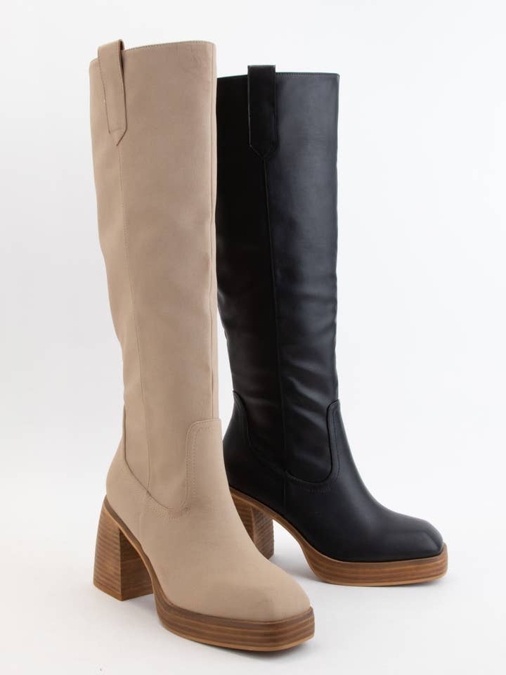 CCOCCI - Wholesale Boots - Women's - ALYSSA CHUNKY PLATFORM HEEL SLIM FIT TALL BOOTS1