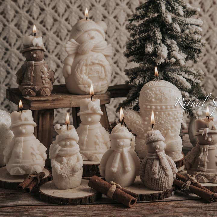 Ritual Spirit ltd - Wholesale Pillar Candle - Snowman Candle Collection-Handmade Christmas Decor | Soy wax1