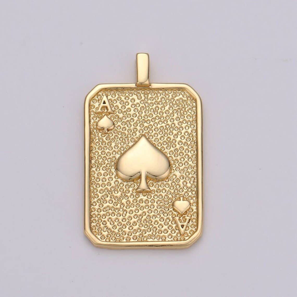Beads Creation - Wholesale Individual Charm/Pendant - Gold Filled Ace of Heart Card Tag Charm, CP1281
