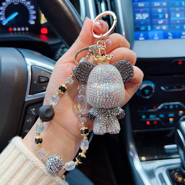 PEACH ACCESSORIES - Wholesale Keychain - Women's - Sparkling Teddy Bear Keychain 60268