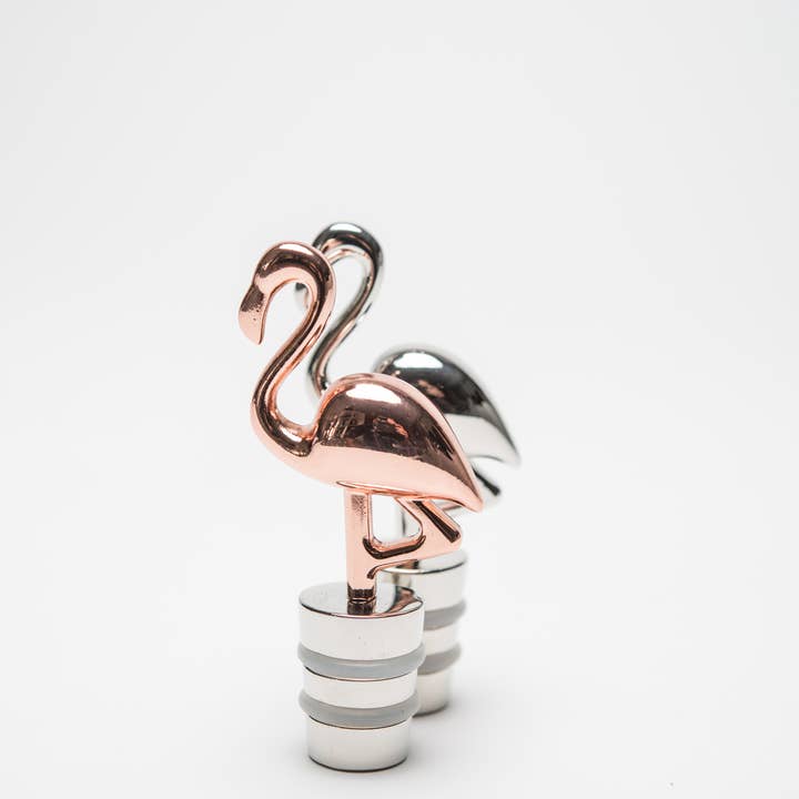 VINOLEM - Wholesale Wine Stopper - Ludi-Vin Silver Flamingo Stopper5