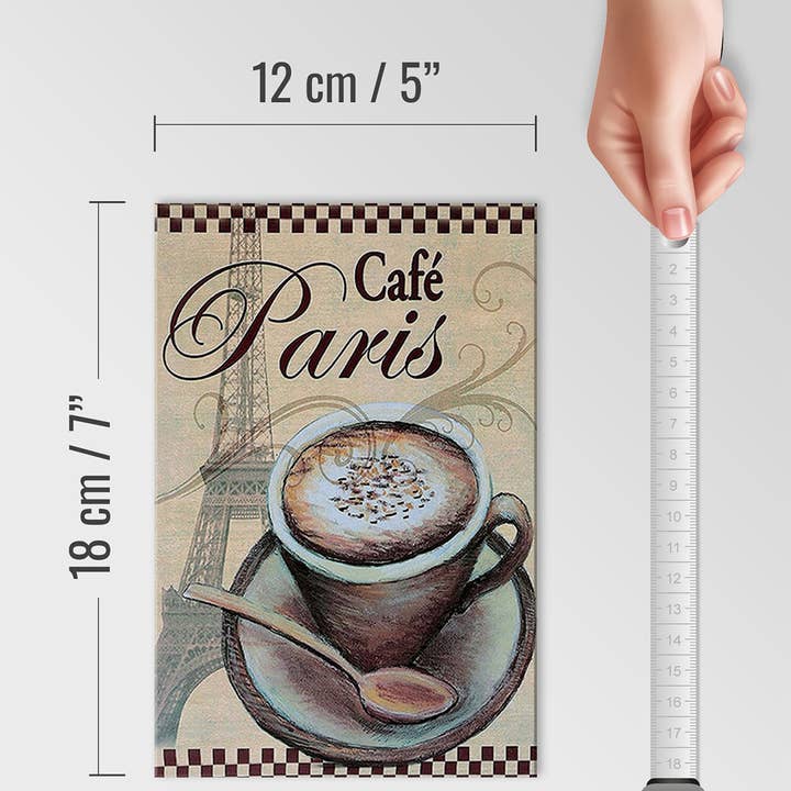 Femer - Wholesale Sign - Paris wooden sign 12x18cm Eiffel Tower coffee cup cafe3