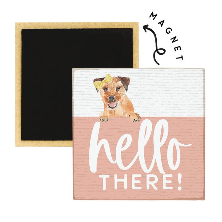 Hello There Dog - Square Magnets for wholesale by Sincere Surroundings