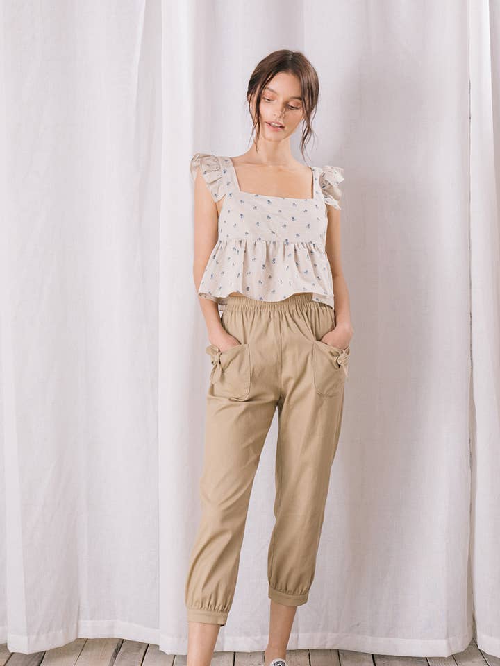 JP3382- Bow Cropped Pants for wholesale by STORIA