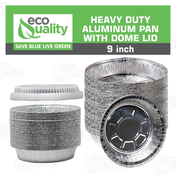 EcoQuality - Wholesale Food Storage Container - 9" Disposable Round Aluminum Foil Food Pans2