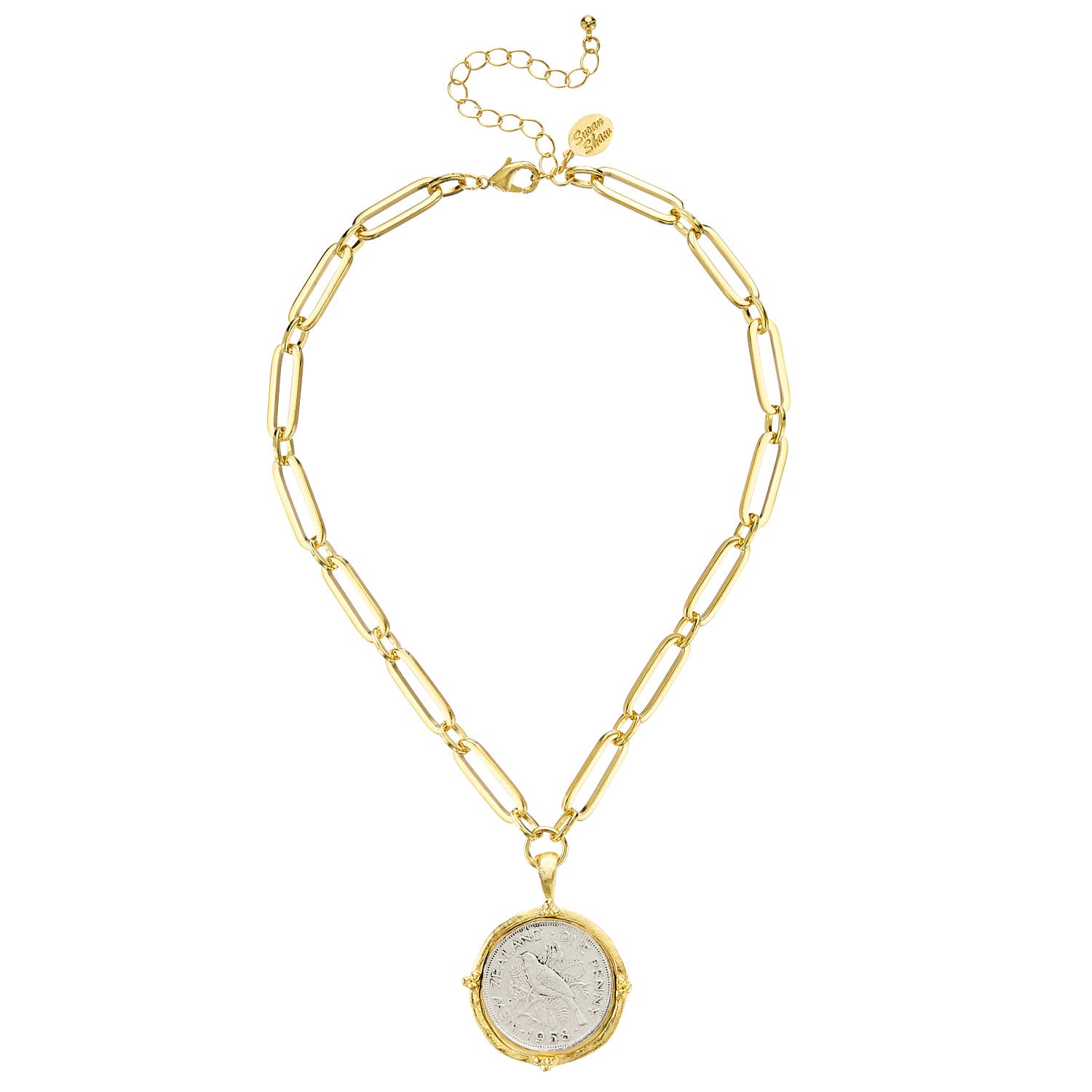 Susan Shaw - Wholesale Pendant/Charm Necklace - Bird Coin Paperclip Necklace 0