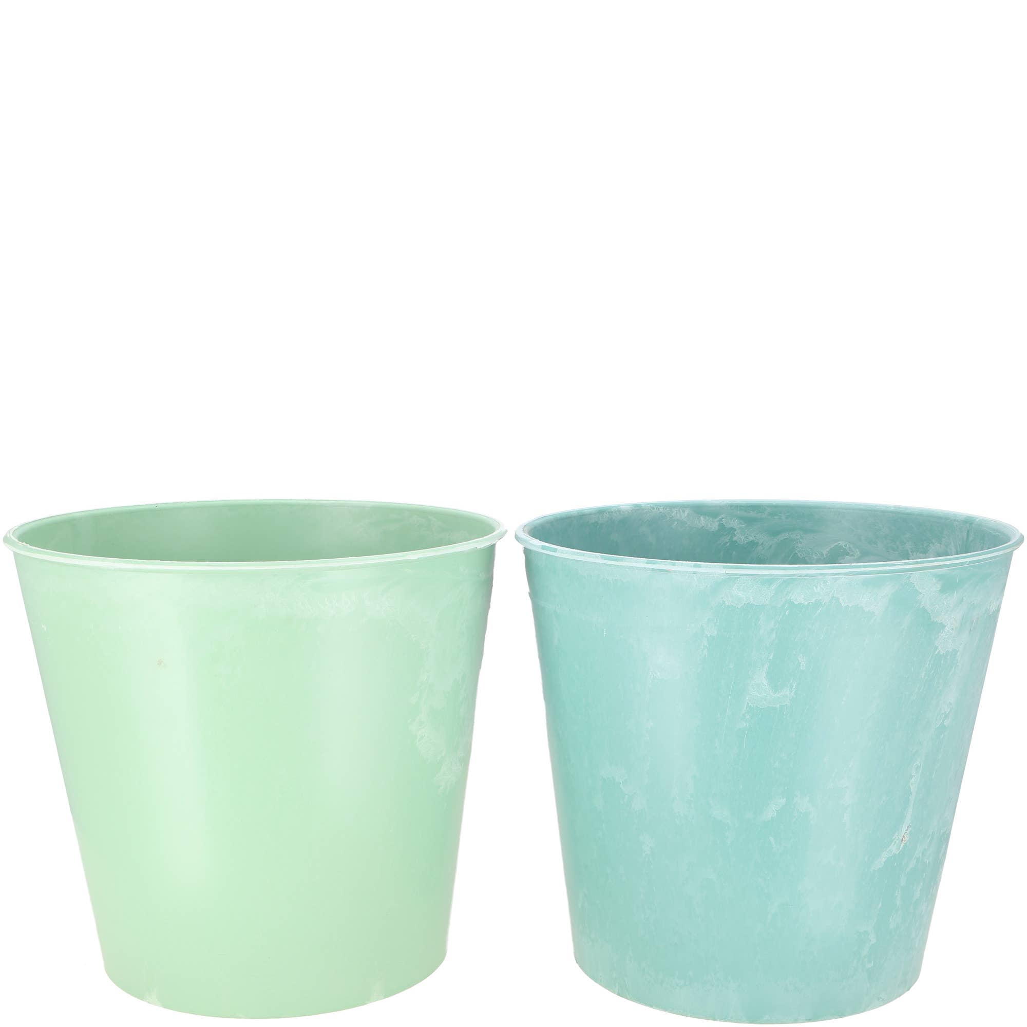 Vosteen - Wholesale Plant Pot - Plastic bucket style in green and light green, D18 x H14.5 cm0