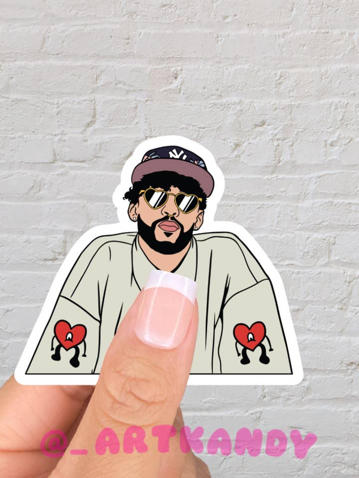 Bad Bunny With Cap Sticker for wholesale by ArtKandy