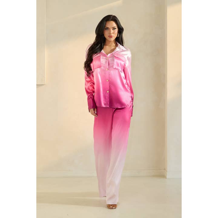 OMBRE BUTTON DOWN SHIRTS AND CARGO PANTS SET for wholesale by The Sang