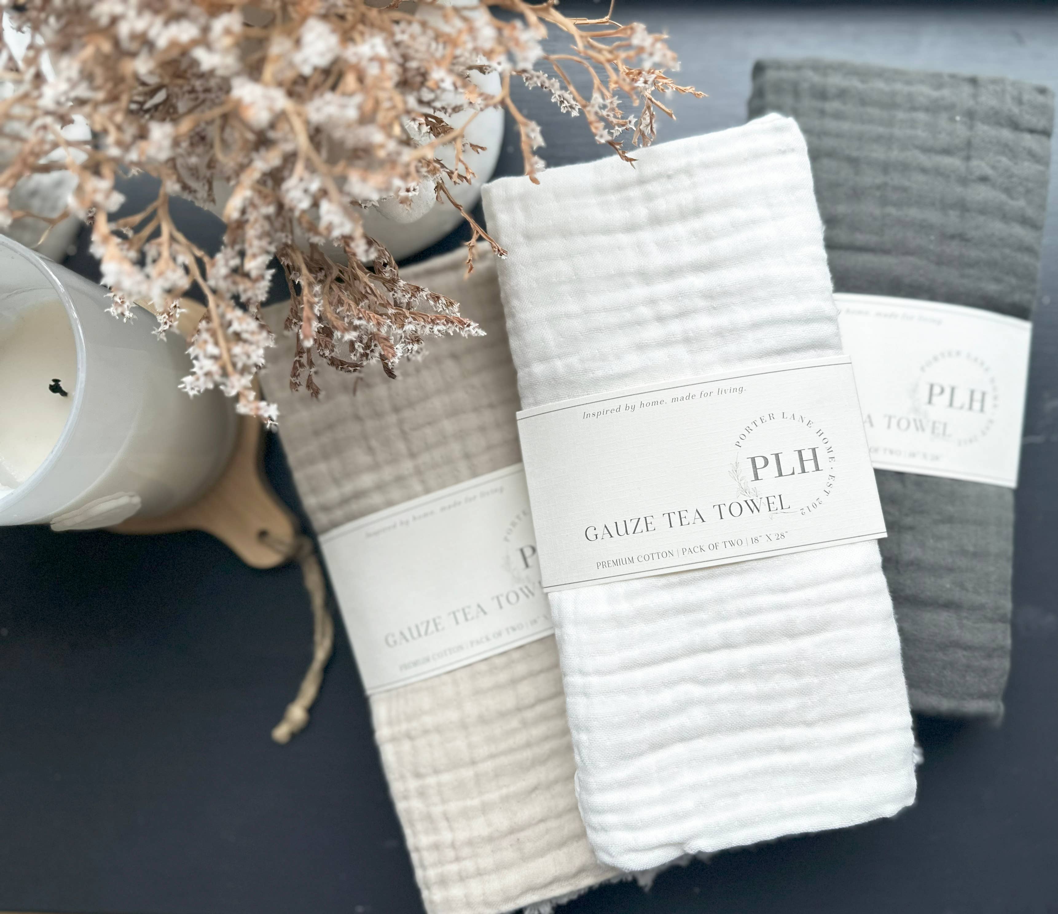 Porter Lane Home - Wholesale Tea Towel - Gauze Fringe Tea Towel Set0