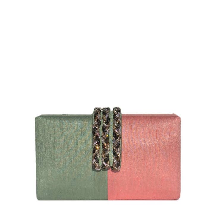 Guava Braided Fringe Clutch for wholesale by Simitri