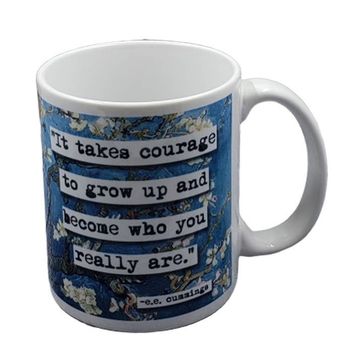 e..e. Cummings Courage Quote Coffee Mug for wholesale by ChicalooKate