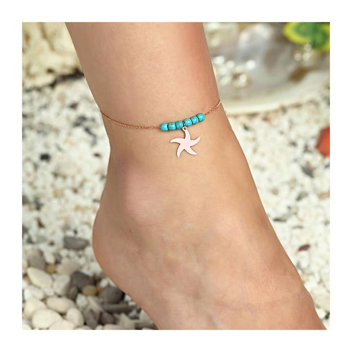 Star 925 Sterling Silver Anklet Jewelry for wholesale by Azuris Silver