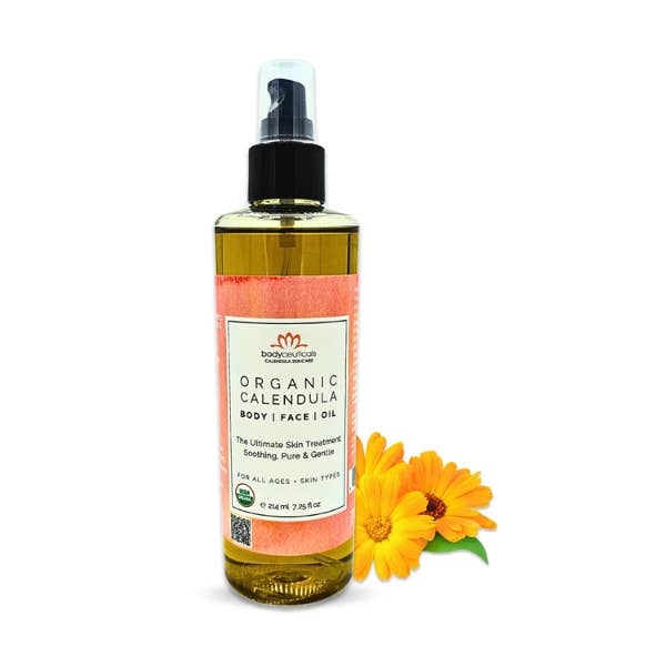Body Ceuticals Organic Calendula Oil 7.25 fluid ounces for wholesale by AlchePharma Naturals