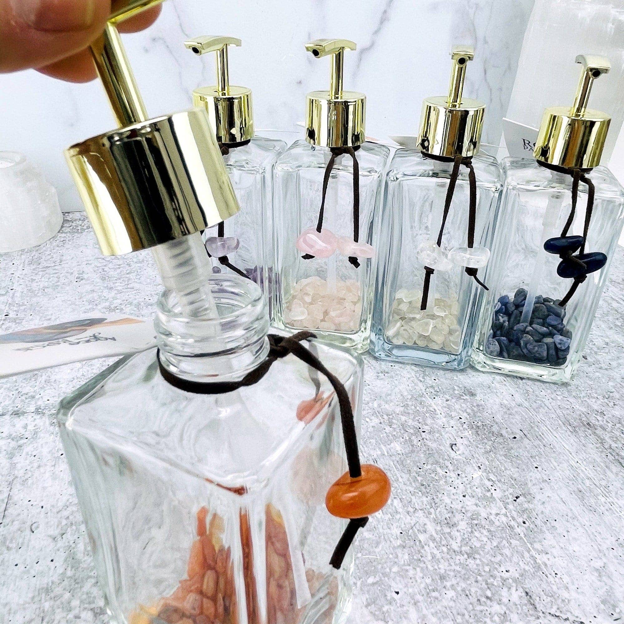 Rock Paradise - Venta al por mayor Dispensadores de jabón - Dispensadores de jabón de piedra pulida Crystal (RK6A)8