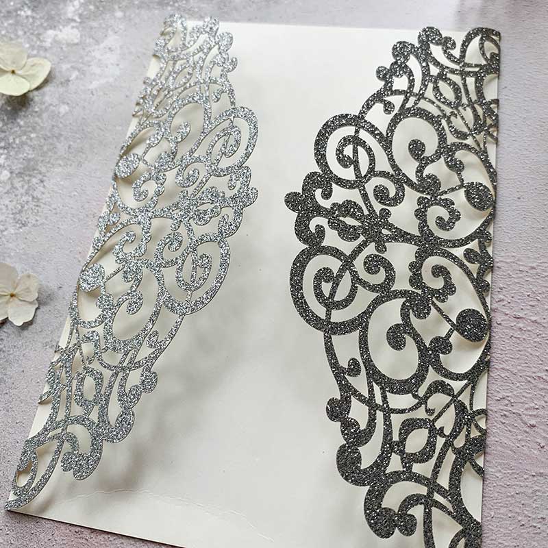 Imaginediy – wholesale Invitations – Lavish Glitter Laser Cut in Silver1