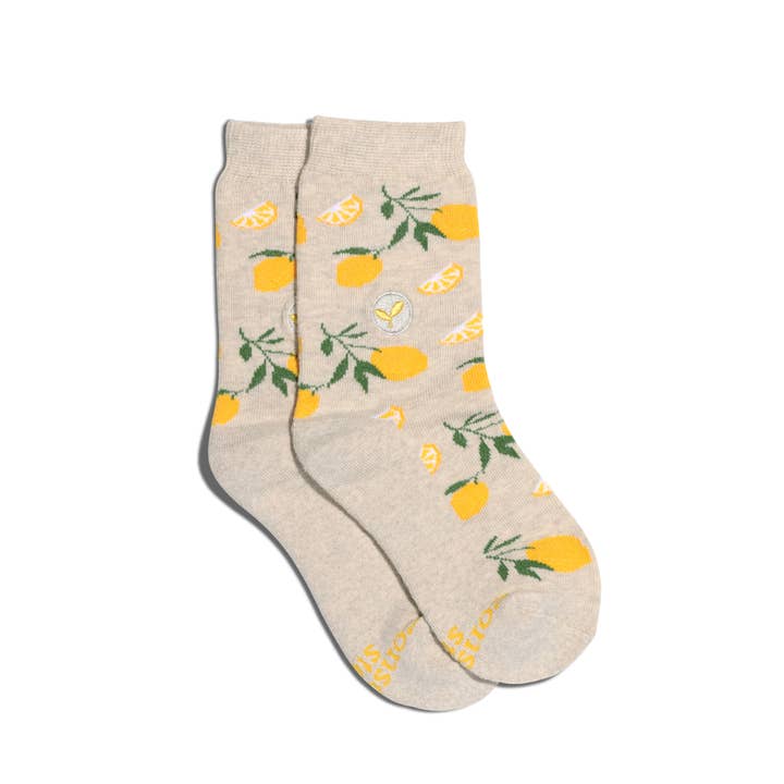 Conscious Step - Wholesale Socks - Kids - Kids Socks that Plant Trees (Beige Lemons)1