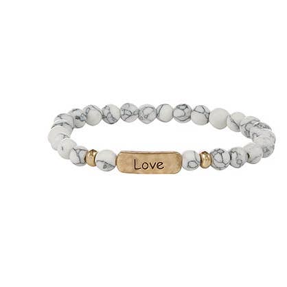 Kaleidoscope Accessories - Wholesale Beaded Bracelet - Stretch Stone Beads Inspirational Bar Bracelet, 4 Assorted2