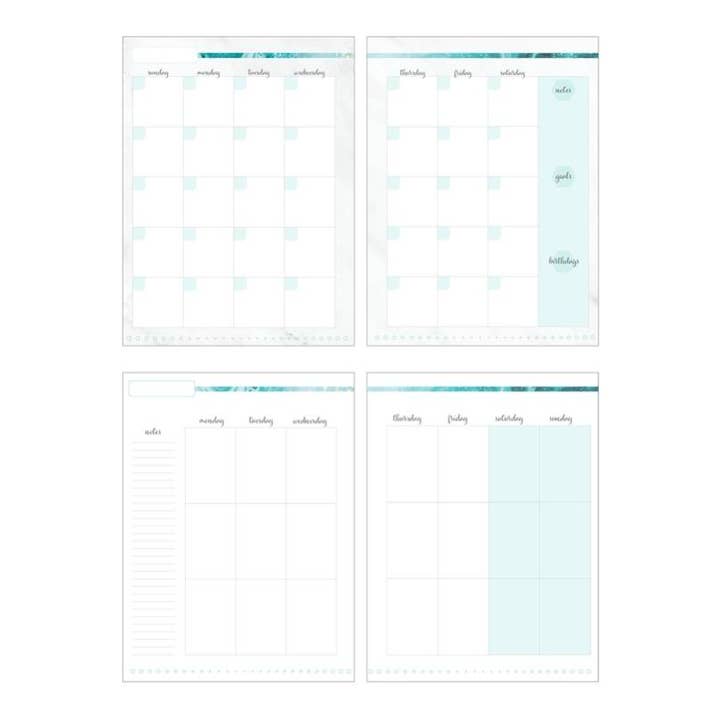 Paper House Productions - Wholesale Planner - Blauw marmer 12 maanden ongedateerde planner2