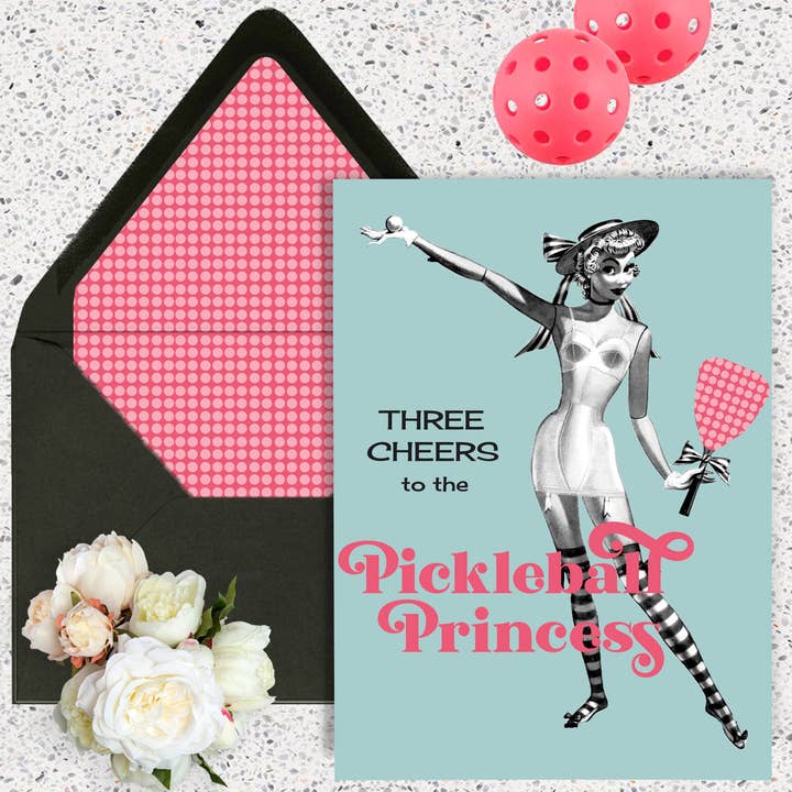 Pickleball Princess Greeting Card for wholesale by Mod Lounge Paper Company